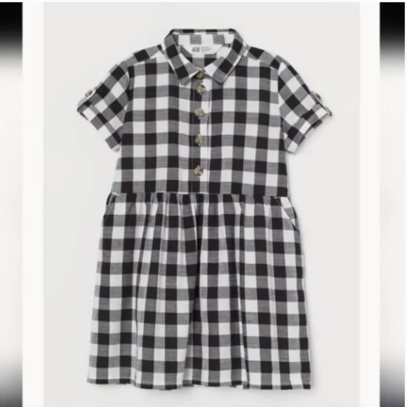 H&M Black and White Checkered Kids Dress - Picture 1 of 2